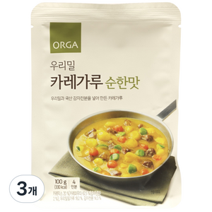 올가홀푸드 우리밀 카레가루 순한맛, 100g, 3개