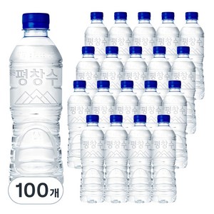 강원평창수 무라벨 생수, 500ml, 100개