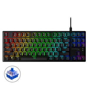 HP 하이퍼엑스 Alloy Origin Core RGB 텐키리스 기계식 게이밍 유선 키보드, 블랙, HX-KB7BLX-KO, 청축