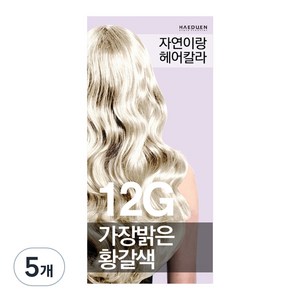 자연이랑 해든화장품 염색약, 12G가장밝은황갈색, 5개