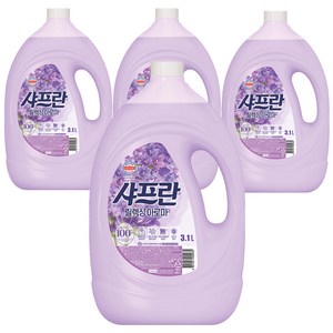 샤프란 플러스 섬유유연제 릴렉싱 아로마 본품, 3.1L, 4개