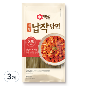 백설 대왕 납작당면, 300g, 3개