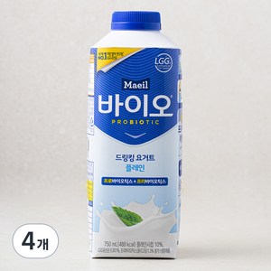 매일바이오 드링킹 플레인 요구르트, 750ml, 4개