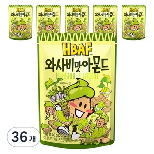 바프 와사비맛 아몬드, 40g, 36개