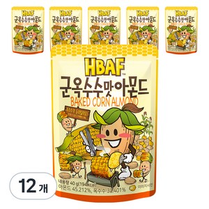 바프 군옥수수맛 아몬드, 40g, 12개