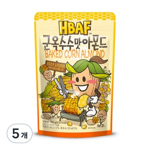 HBAF 군옥수수맛 아몬드, 190g, 5개