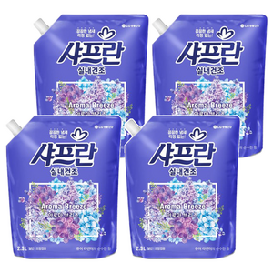 샤프란 실내건조 섬유유연제 아로마 브리즈 리필, 2.3L, 4개