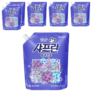 샤프란 실내건조 섬유유연제 아로마 브리즈 리필, 2.3L, 6개