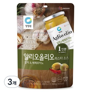 청정원 알리오올리오 파스타소스 갈릭 앤 페페로치노, 100g, 3개