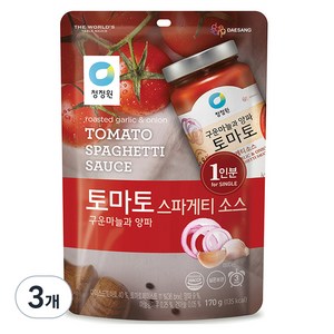 청정원 토마토 스파게티 소스 구운마늘과 양파, 170g, 3개