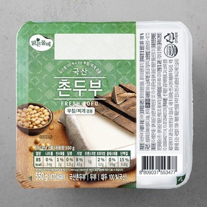 맑은물에 국산콩 100% 촌두부, 550g, 1개