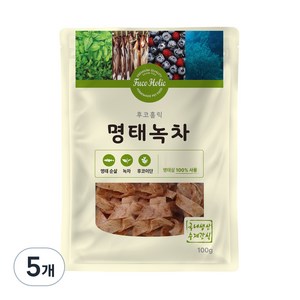 후코홀릭 강아지 건조 간식, 혼합맛(명태/녹차), 100g, 5개