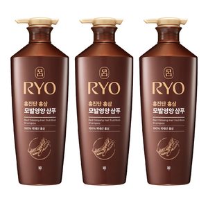 려 홍진단 홍삼 모발영양 샴푸 화이트플로럴향, 820ml, 3개