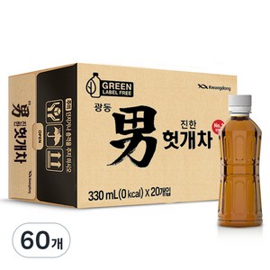 광동진한헛개차 그린 무라벨, 330ml, 60개