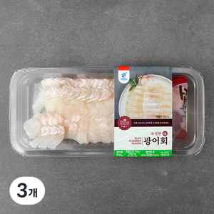 숙성 광어회, 200g, 3개