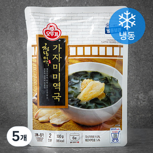 오뚜기 청담미역 가자미미역국 (냉동), 5개, 500g