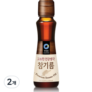 청정원 고소한 건강생각 참기름, 2개, 160ml