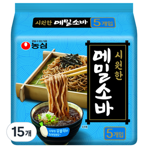 농심 메밀소바, 127g, 15개