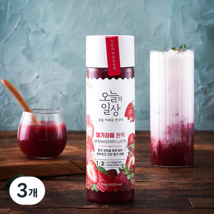 오늘의일상 딸기라떼 원액, 400ml, 3개