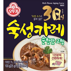 오뚜기 3일 숙성카레 순한맛 고형, 100g, 1개