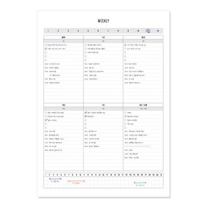 데얼스 스케쥴러 A4, 20개, 위클리