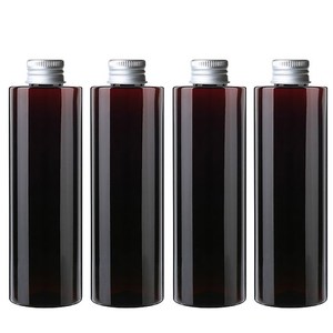 병도매닷컴 AC250 갈색투명 음료용기 알루미늄 실버캡, 250ml, 4개