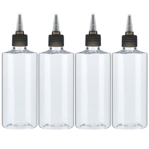 병도매닷컴 투명 뾰족 검정마개 공병 AC300, 300ml, 4개