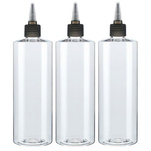 병도매닷컴 투명 뾰족 검정마개 공병 AC500, 500ml, 3개