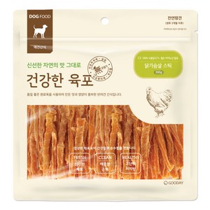 굿데이 건강한육포 반려견 간식, 닭가슴살 스틱, 300g, 1개