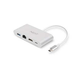 넥스트유 USB Type C to HDMI + LAN + PD 변환 아답터, NEXT-413TCH-DX, 1개