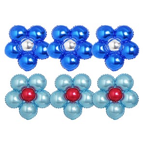 파티쇼 플라워은박풍선 소 블루 3p + 베이비블루 3p + 글루닷, 혼합 색상, 1세트