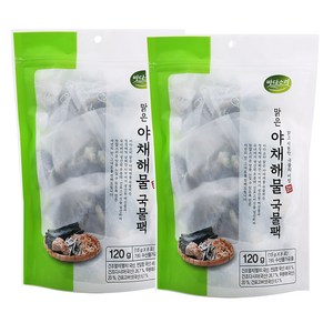 바다소리 맑은 야채해물 국물팩, 120g, 2개