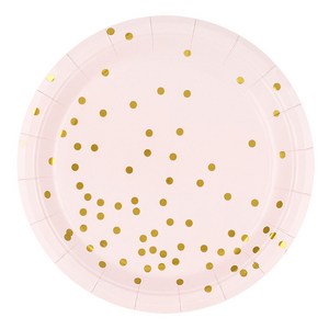 파티팡 컨페티 일회용 파티 접시 핑크 23cm, 10개, 3개