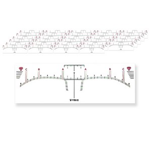 눈썹 디자인 스티커자 50p, 일자형, 1개