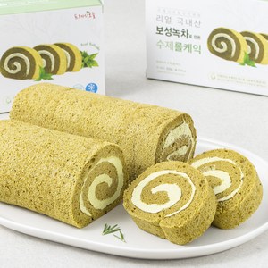 프레시오늘 신선냉장 리얼 보성녹차로 만든 수제 롤케익, 250g, 2개