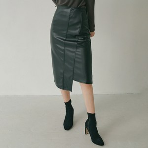 리올그 FAL LEATHER MIDI SKIRT