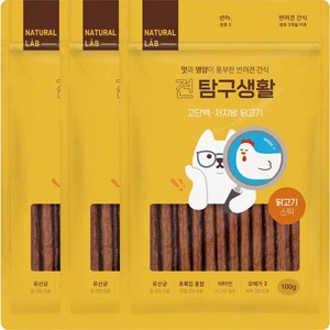 내츄럴랩 견 탐구생활 건조간식, 닭고기, 100g, 3개