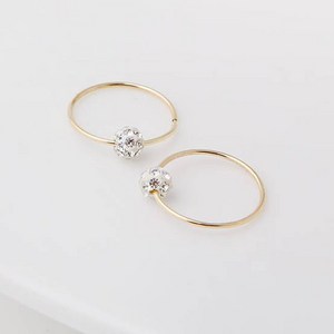 미니아트 여성용 14K 큐빅볼 링귀걸이 G824 4mm