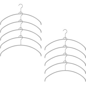 마와 논슬립 옷걸이 이코노믹 46P 라운드 니트 가디건용, 실버, 10개