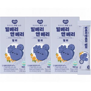 또또맘 유아용 빌베리 앤 베리 젤리, 빌베리맛, 150g, 3개