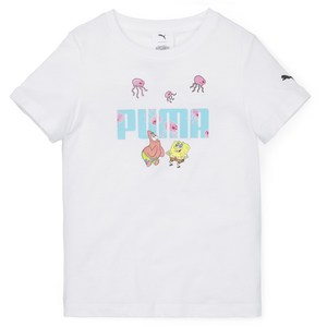 [PUMA]푸마_아동용_스폰지밥 로고 티셔츠_SPONGEBOB LOGO TEE_화이트_67587102