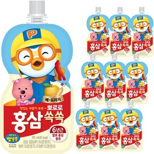 팔도 뽀로로 홍삼쏙쏙 배도라지, 100ml, 10개