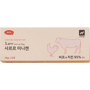 동원아르르 강아지 사르르 미니캔 독 30g 6p, 비프 + 치킨, 180g, 1개