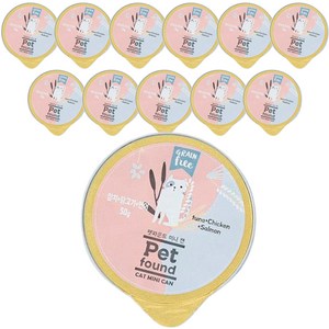 펫파운드 고양이 미니 간식캔, 혼합맛(참치/닭고기/연어), 50g, 12개