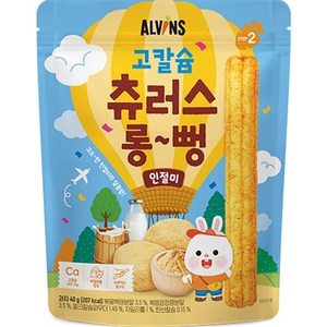 엘빈즈 유아용 고칼슘 츄러스 롱뻥 STEP2, 인절미맛, 40g, 1개