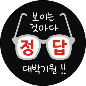 단비나인 시험 합격 응원 스티커 보이는 것마다 정답, 블랙, 50개
