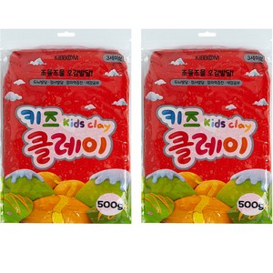 키즈 클레이 2p, 빨강, 500g, 1세트