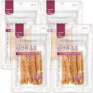 내츄럴랩 건강한 육포 스틱 강아지 건조간식, 닭가슴살, 80g, 4개