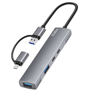 코시 4포트 USB 3.0 멀티허브 UH4096CA, 그레이, 1개