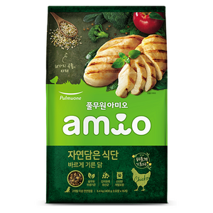 아미오 자연담은식단 행복가득칠면조 건식사료, 닭, 6.4kg, 1개